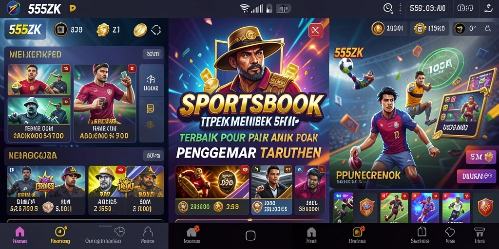 Tampilan gameplay aplikasi Sportsbook 555ZK yang menarik dan interaktif.