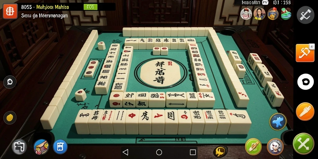 Tampilan dinamis gameplay Mahjong di 8055 yang seru.