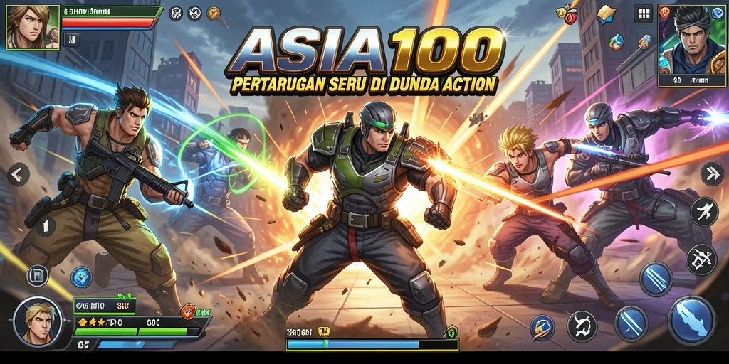 Tangkapan layar dari gameplay ASIA100 yang mendebarkan dan penuh aksi.