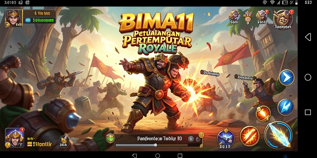 Tangkapan layar utama BIMA11 menampilkan pertarungan yang epik dalam Battle Royale.