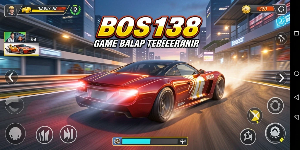 Gameplay mendebarkan dari <strong>BOS138</strong> saat mobil melaju kencang di lintasan balap.