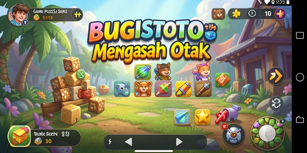 Tampilan gameplay yang penuh warna dan menantang di BUGISTOTO.