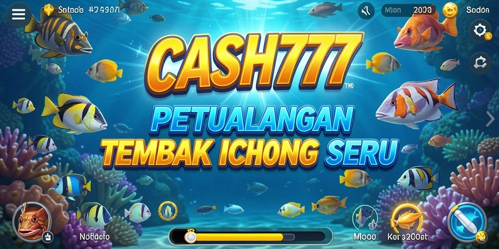 Tampilan screenshot gameplay CASH777 dengan aksi tembak ikan yang seru.