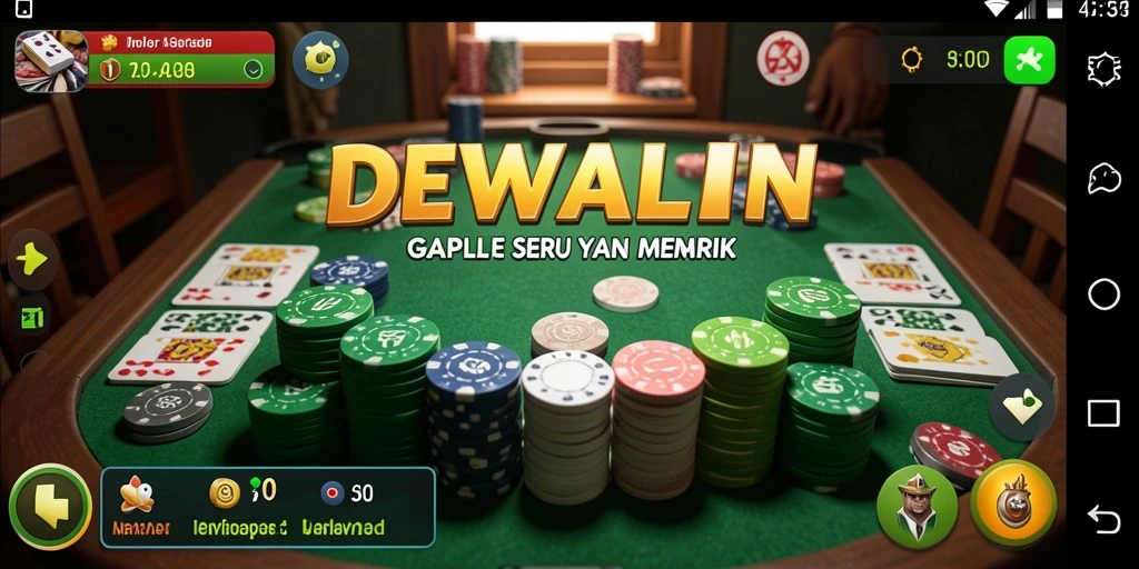 Tampilan gameplay seru saat bermain Gaple di DEWALIN.