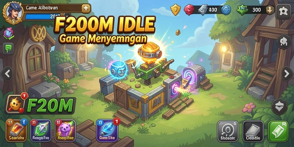 Screenshot gameplay F200M menampilkan aksi santai dan menghibur.