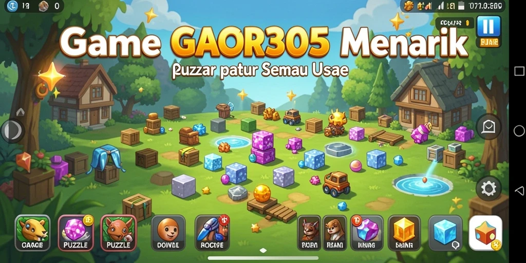 Tampilan gameplay menarik dari GACOR305 dengan berbagai puzzle.