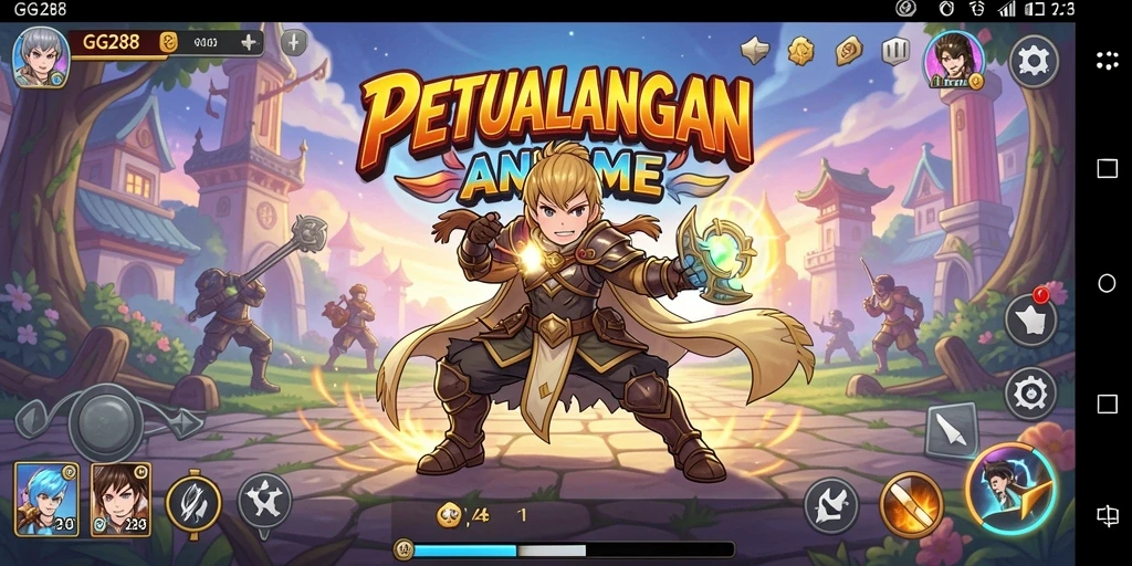 Screenshot gameplay GG288 menunjukkan aksi seru dalam dunia anime.
