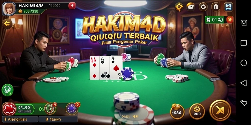 Screenshot gameplay HAKIM4D menunjukkan aksi seru permainan QiuQiu.
