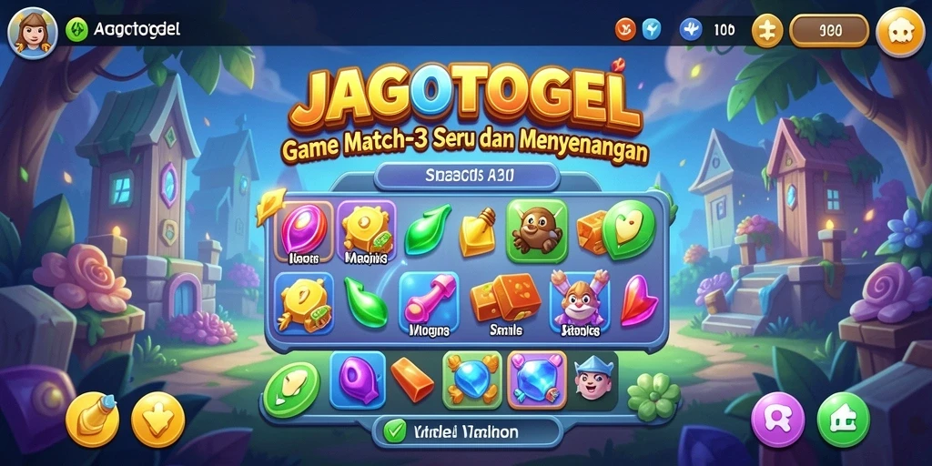 Gameplay seru JAGOTOGEL dengan objek berwarna-warni yang menarik.