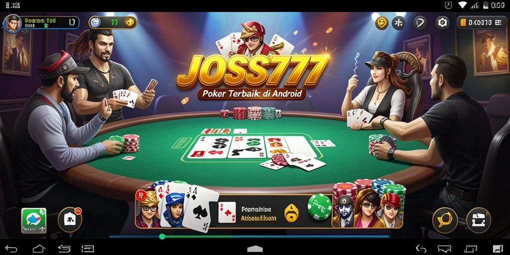 Gameplay seru JOSS777 dengan aksi poker nyata.