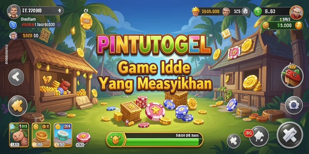Tampilan gameplay Idle PINTUTOGEL yang menarik dan penuh warna.
